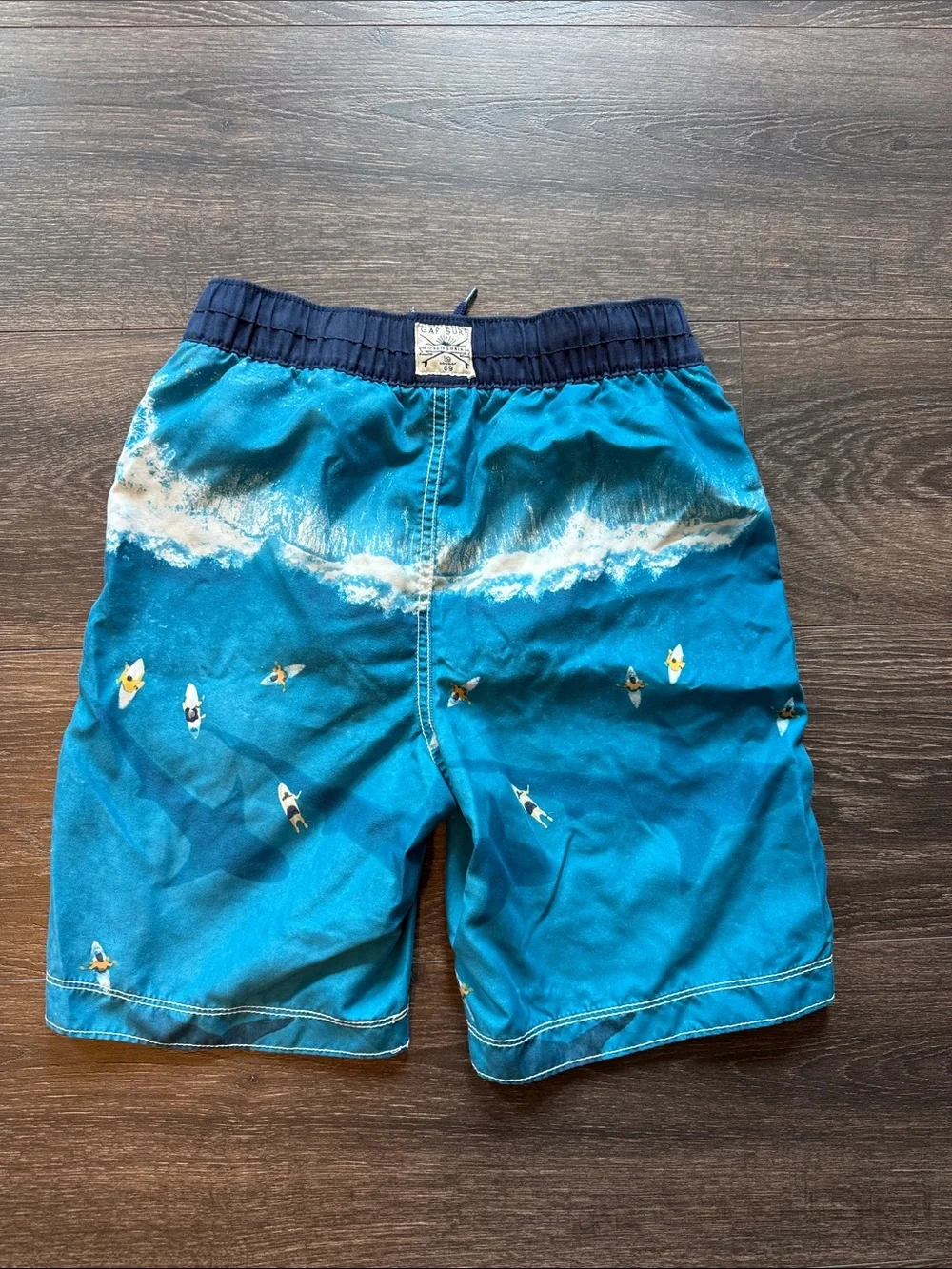 GAP Blue Surfboard Print Boys' Swim Trunks
